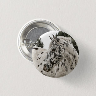 Mooie zwarte en witte Appaloosa-paarden Ronde Button 3,2 Cm