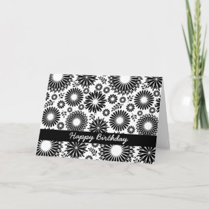 Mooie zwarte en witte Kaart van de verjaardag
