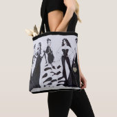 Mooie zwarte en witte Mode Canvas tas (Dichtbij)