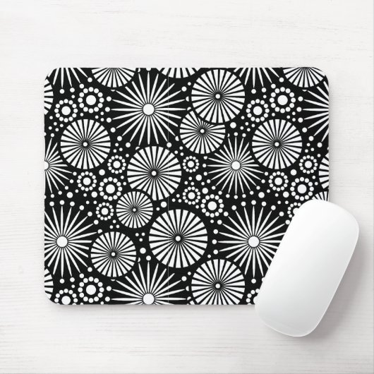 Mooie zwarte en witte mousepad muismat (Met muis)