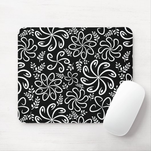 Mooie zwarte en witte mousepad muismat (Met muis)