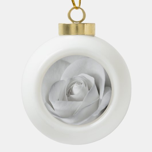 Mooie zwarte en witte rozen keramische bal ornament (Voorkant)