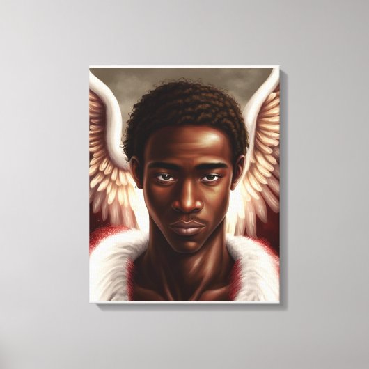 Mooie zwarte engel canvas afdruk (Voorkant)