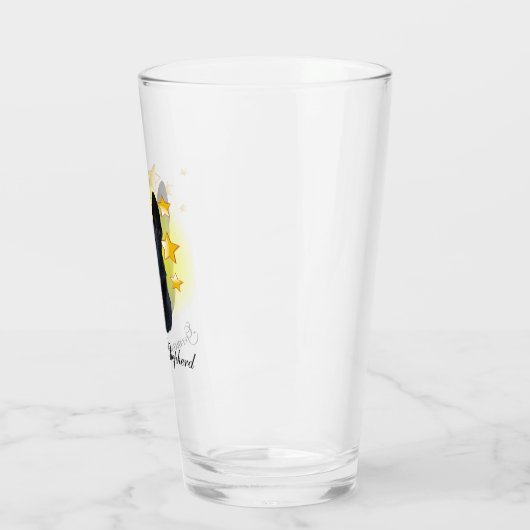 Mooie zwarte herder is een ster glas (Links)