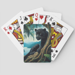 Mooie Zwarte Jaguar  Pokerkaarten