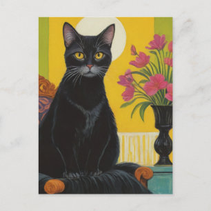 Mooie Zwarte Kat Briefkaart