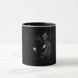 Mooie zwarte kat mok