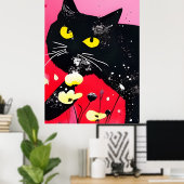 Mooie zwarte kat poster (Thuiskantoor)