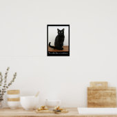 Mooie zwarte kat poster (Keuken)