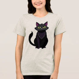 Mooie Zwarte Kat Tri-Blend Shirt