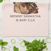 Mooie zwarte moeder en dochter (10) theedoek (Gevouwen)