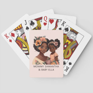Mooie zwarte moeder en dochter (13) pokerkaarten