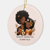 Mooie zwarte moeder en dochter (16) keramisch ornament (Links)