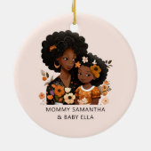 Mooie zwarte moeder en dochter (16) keramisch ornament (Achterkant)