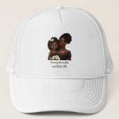 Mooie zwarte moeder en dochter (23) trucker pet (Voorkant)