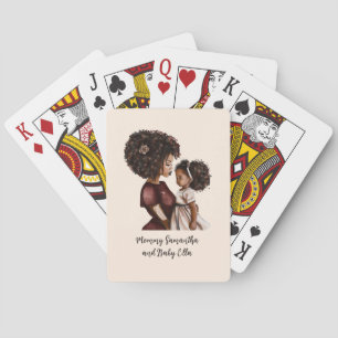 Mooie zwarte moeder en dochter (26) pokerkaarten