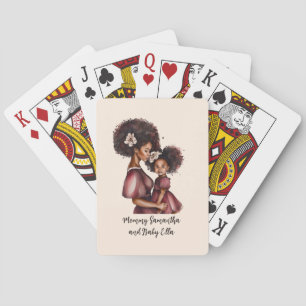 Mooie zwarte moeder en dochter (27) pokerkaarten