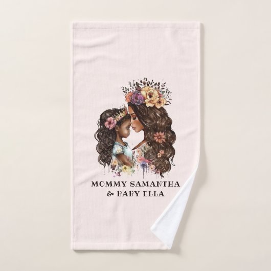 Mooie zwarte moeder en dochter (4) bad handdoek (Handdoek)