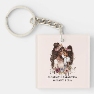 Mooie zwarte moeder en dochter (5) sleutelhanger