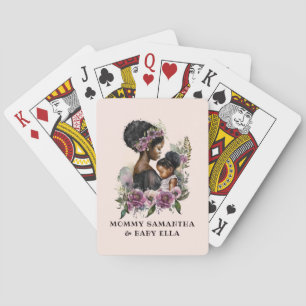 Mooie zwarte moeder en dochter (6) pokerkaarten