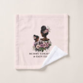 Mooie zwarte moeder en dochter (7) bad handdoek (Wasdoekje)