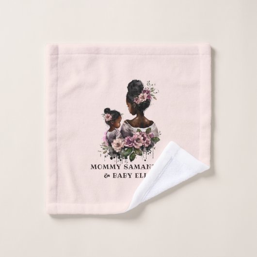 Mooie zwarte moeder en dochter (7) bad handdoek (Wasdoekje)