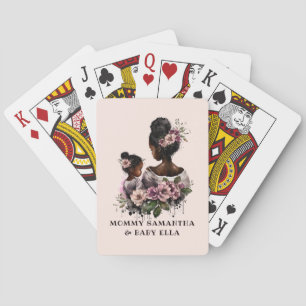 Mooie zwarte moeder en dochter (7) pokerkaarten