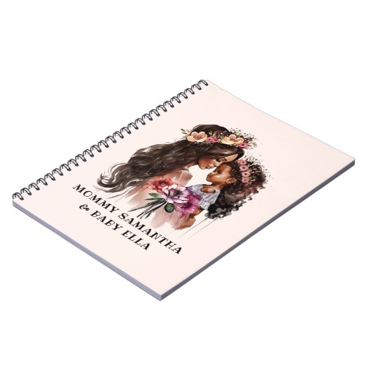 Mooie zwarte moeder en dochter notitieboek (Linkerzijde)