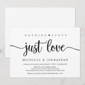 Mooie Zwarte Niets Stoers Gewoon Liefde, Elopement Kaart (Voorkant / Achterkant)