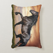Mooie zwarte paard accent kussen (Voorkant(Verticaal))
