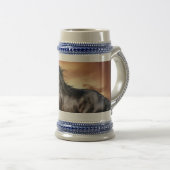 Mooie zwarte paard bierpul (Voorkant rechts)