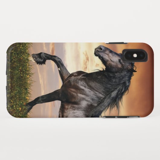 Mooie zwarte paard Case-Mate iPhone case (Achterkant (horizontaal))