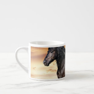 Mooie zwarte paard espresso kop