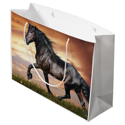 Mooie zwarte paard groot cadeauzakje (Achterkant Gekanteld)