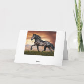 Mooie zwarte paard kaart (Achterkant)