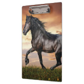 Mooie zwarte paard klembord (Links)