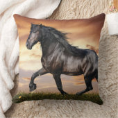 Mooie zwarte paard kussen (Deken)