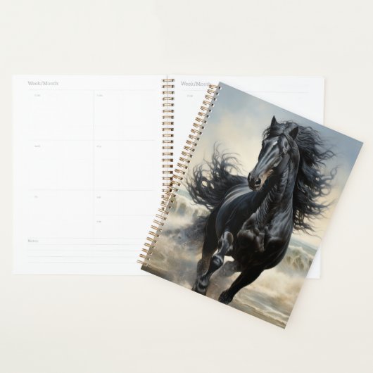 Mooie zwarte paard planner (Display)