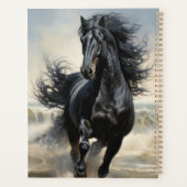 Mooie zwarte paard planner (Achterkant)