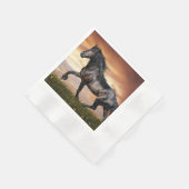 Mooie zwarte paard servet (Hoek)