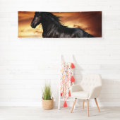 Mooie zwarte paard spandoek (Insitu)