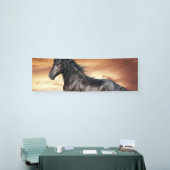 Mooie zwarte paard spandoek (Beurs)