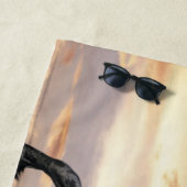 Mooie zwarte paard strandlaken (In situ)