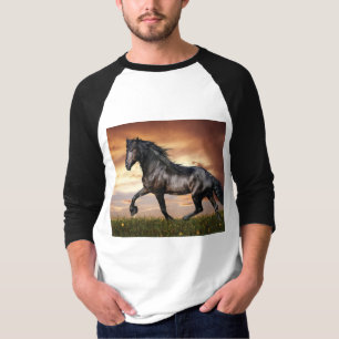 Mooie zwarte paard t-shirt