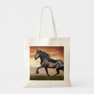 Mooie zwarte paard tote bag