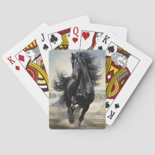 Mooie Zwarte Paardensport  Pokerkaarten