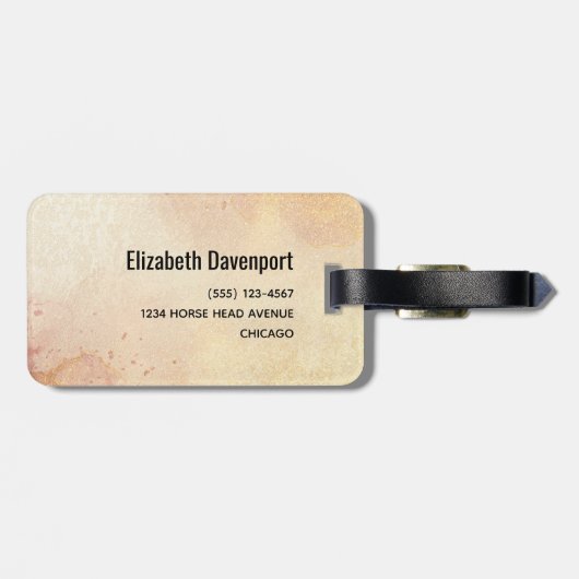 Mooie zwarte paarse kop portret Waterverf Bagagelabel (Achterkant horizontaal)