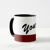 Mooie zwarte rode grijzen mok (Voorkant links)