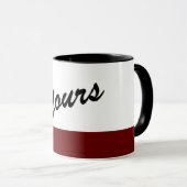 Mooie zwarte rode grijzen mok (Voorkant rechts)