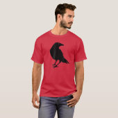 Mooie zwarte rog Raven Bird Silhouette T-shirt (Voorkant volledig)